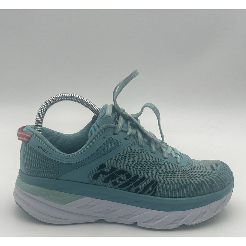 Hoka One One Bondi 7 Shoes Womens 8 Blue Running Sneakers 1110519 AEBL